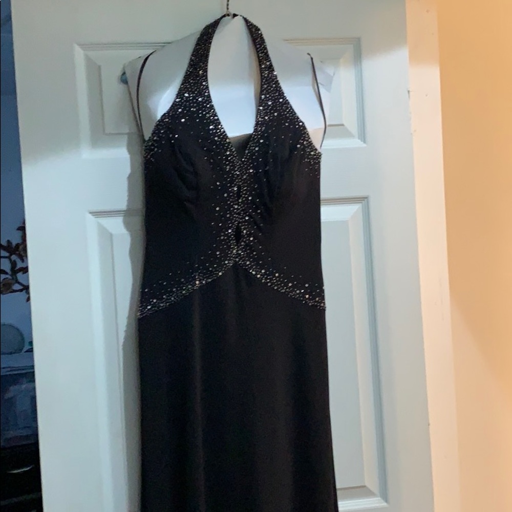 Black Sequins Evening Gown